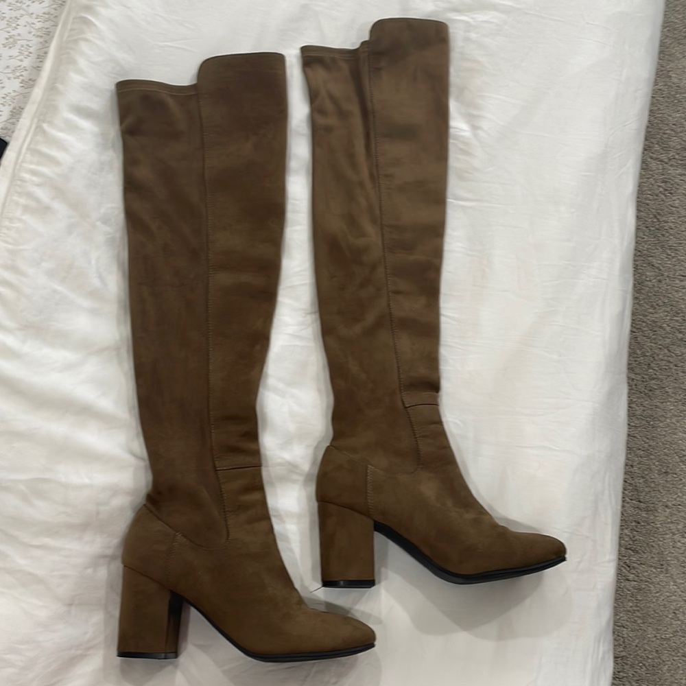 Over the knee suede boots
